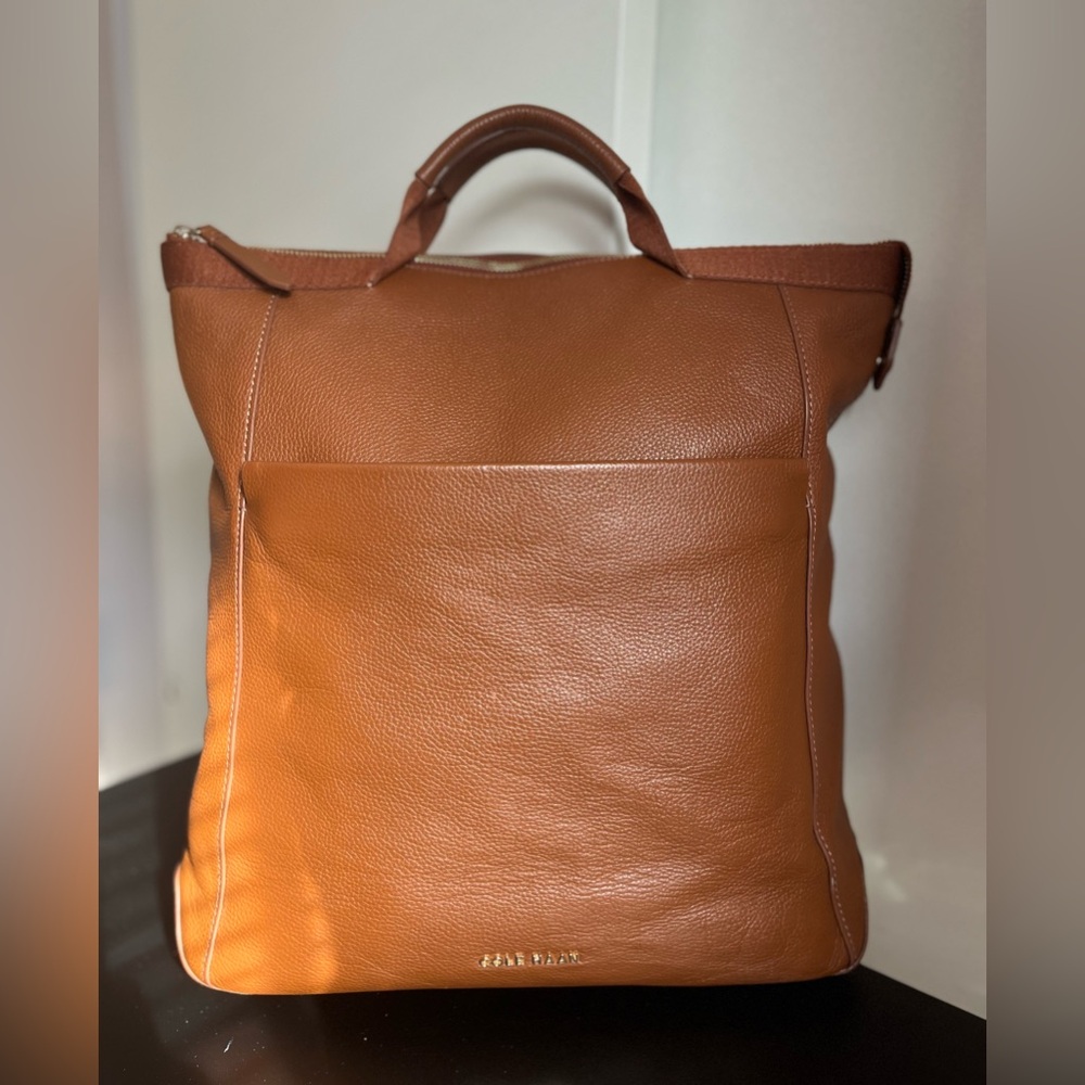 *SOLD* Cole Haan Grand Ambition Leather Convertible Backpack- British Tan